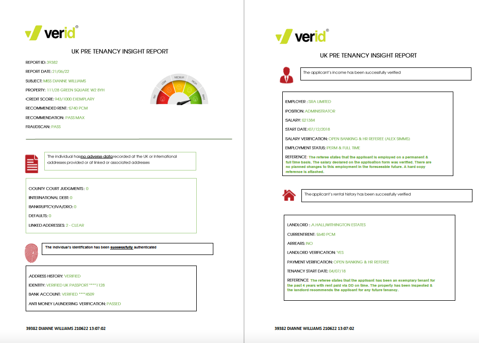 VerID Sample Report